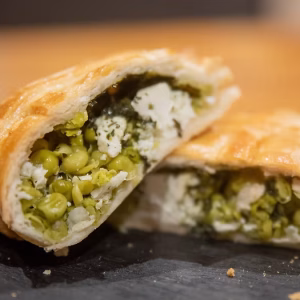 Pea, Mint and Feta Slice